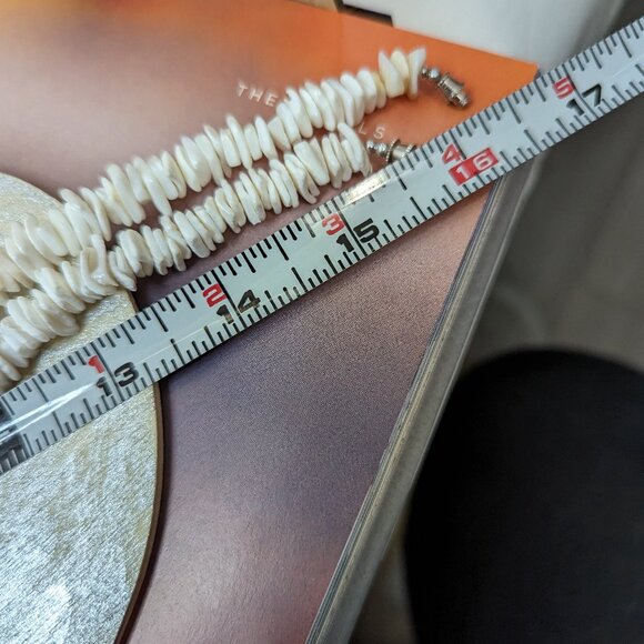 Shell Choker Necklace Bundle of 2 natural chards hand beaded vintage - Picture 5 of 12